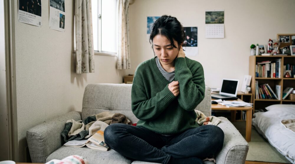 個室で違和感を感じている