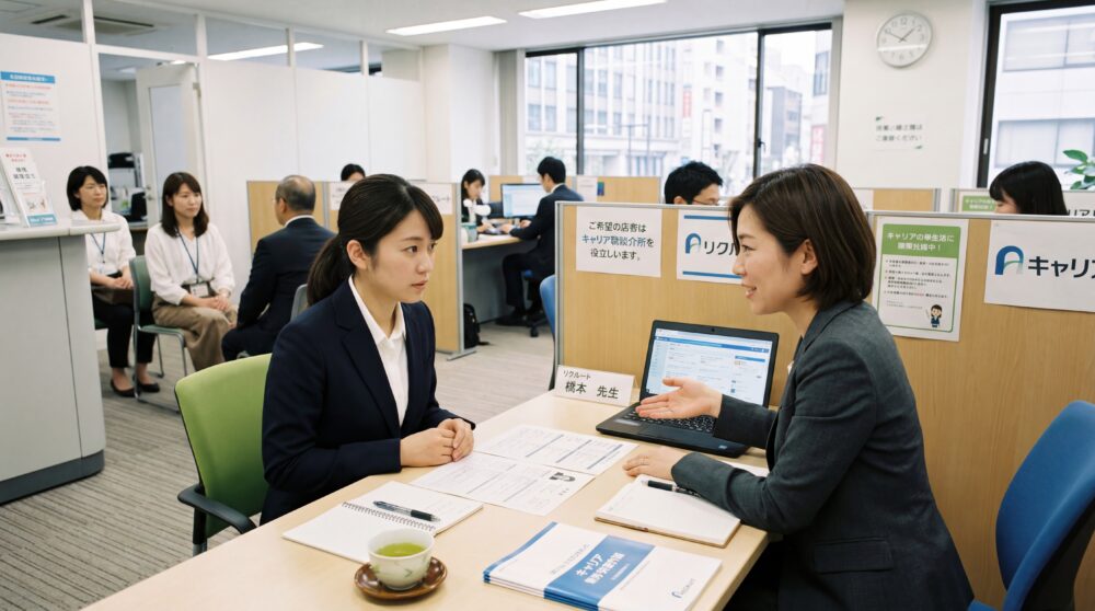 転職エージェントと協力する日本人