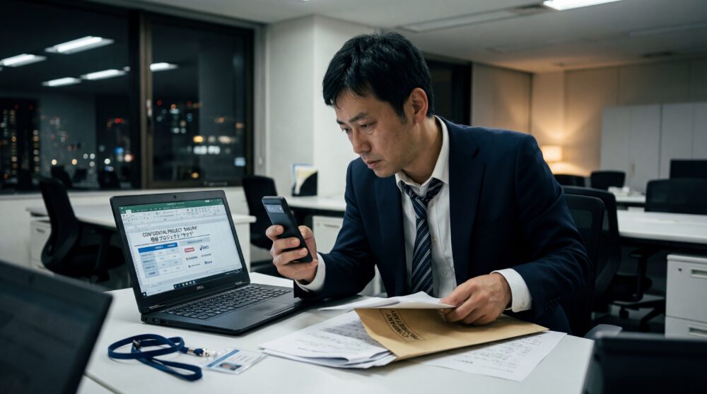 会社を浮気する一人の日本人