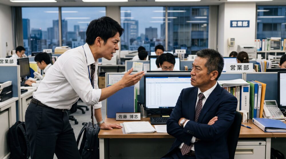 言い争うサラリーマン