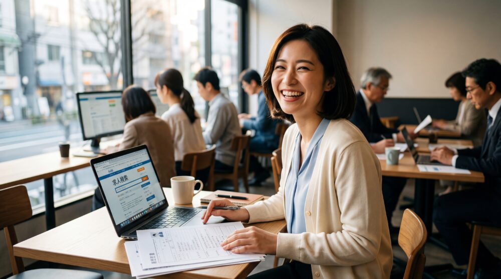 笑顔の日本人女性