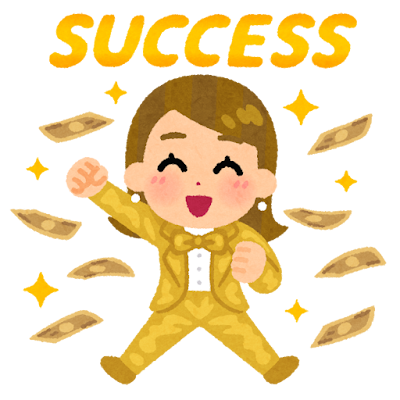 成功した人のイラスト（女性）
